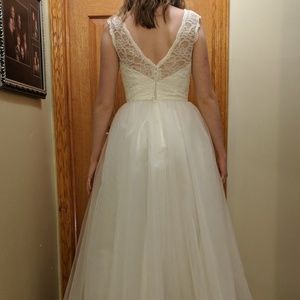 White floor length dress